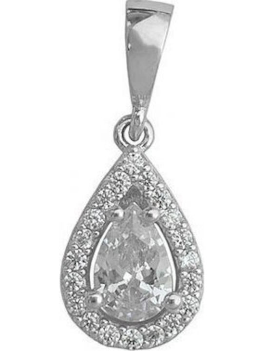 Charm Rosette in 14K White Gold with Zircon