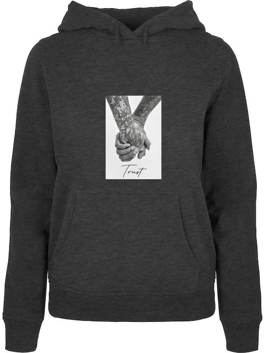 Ladies Women's Sweatshirt with Hood Charcoal