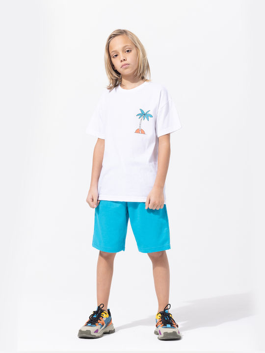 Kinderbekleidungssets mit Sommer-Shorts 2 Stück Weiß-Rouge