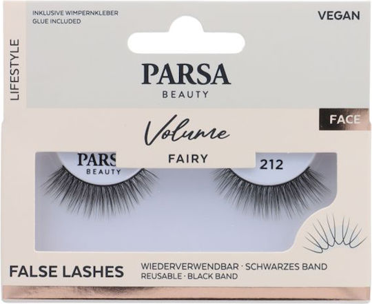 Parsa Beauty False Lashes Τεχνητές Βλεφαρίδες Volume Fairy 1 Ζευγάρι & Κόλλα No 212