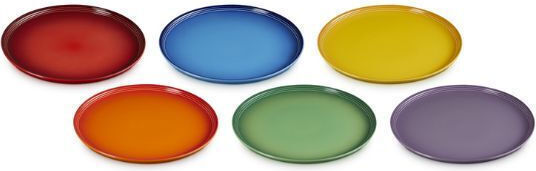 Le Creuset Mehrfarbiges Servierplatte Flach 27cm 6 Stück