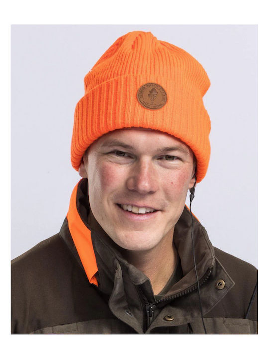 Windy Full Face Unisex Fleece Beanie Knitted in Orange Colour