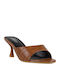 Mules With High Heel In Brown Colour