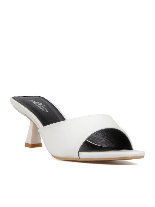 Silia D Mules With High Heel In White Colour