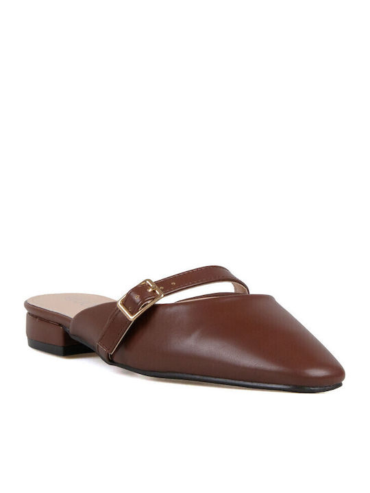 Silia D Mules με Τακούνι σε Καφέ Χρώμα