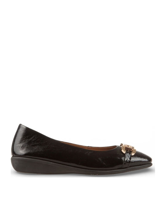 Damen Ballerinas aus Leder in Schwarz Farbe