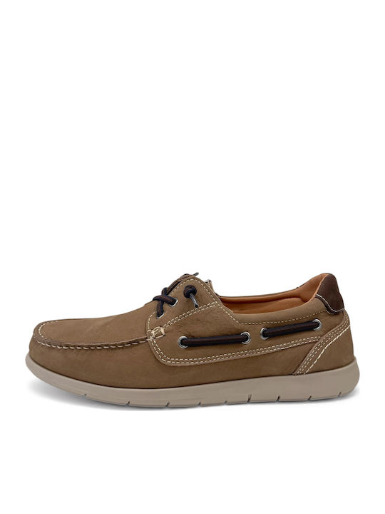 Leder Herren Bootsschuhe in Beigem Farbton