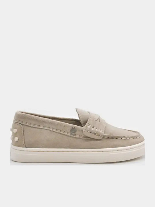 Leather Kids Moccasins Beige