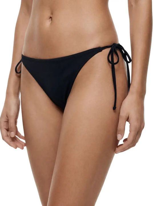 Bikini Slip με Κορδονάκια Black