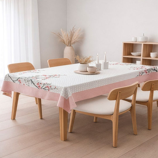 Saint Clair Stain Resistant Tablecloth Grey-Pink 145x180cm