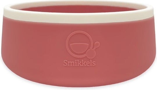 Smikkels Παιδικό Σετ Φαγητοδοχείου από Σιλικόνη Ροζ