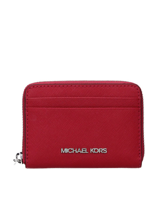 Michael Малък Дамски Кожен Портфейл За Монети Червен