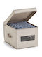 Fabric Storage Box with Lid Beige 39.5x30x25cm
