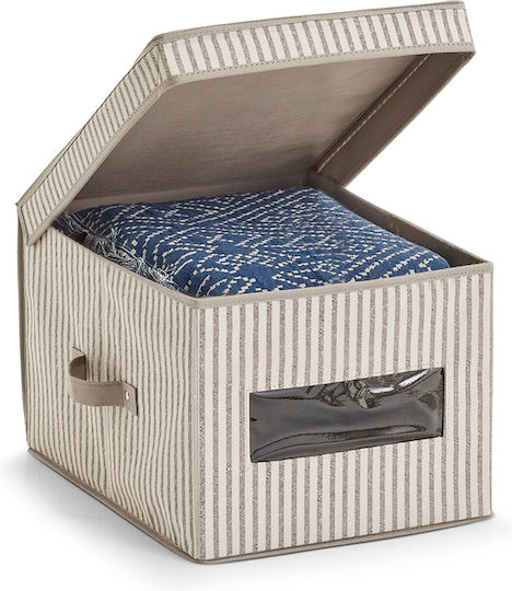 Cutie de Depozitare din Țesătură cu Capac Bej 39.5x30x25cm