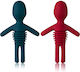 Innovine Set 2 Pieces Bottle Stoppers Silicone Little People Blue & Red