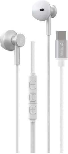 Devia M2 In Ear Handsfree Слушалки с Букса USB-C Сребристи