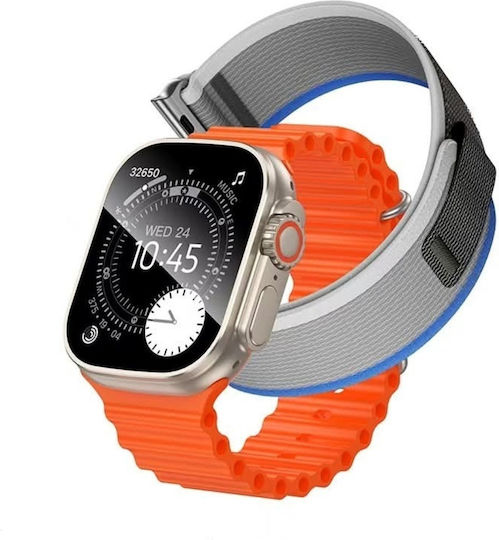 Hoco Y42 ULTRA 49mm Smartwatch με Παλμογράφο (Χρυσό)