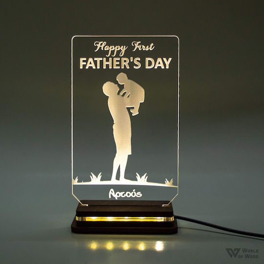 World of Wood Διακοσμητικό Φωτιστικό Father's Day LED 19x11εκ.