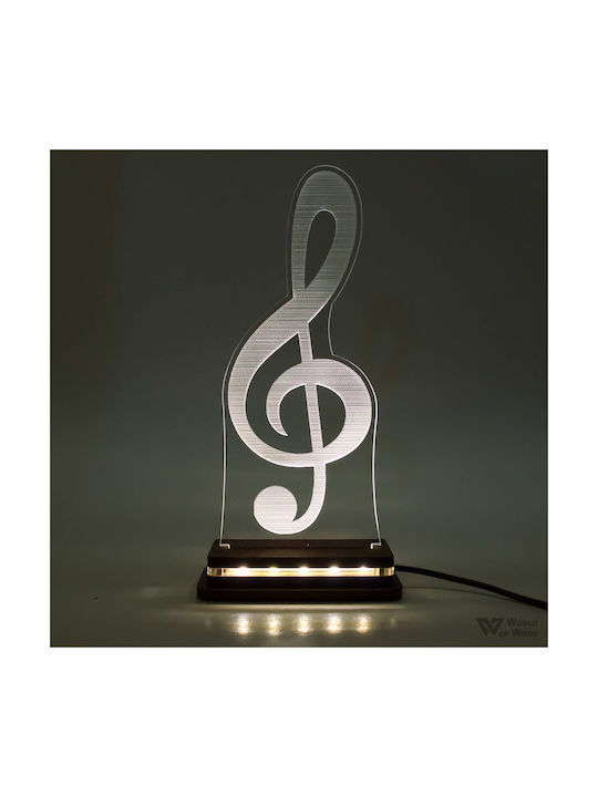 World of Wood Decorative Table Lamp Key Of Sol LED 22x9cm