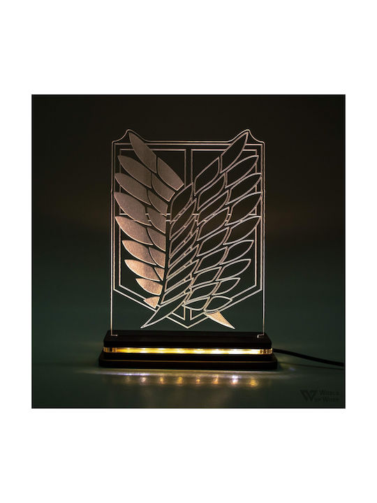 World of Wood Decorative Table Lamp Attack On Titans Wings Of Freedom LED 20x14cm