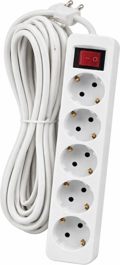 Foyu Power Strip 5 Sockets with Switch and 3m Cable