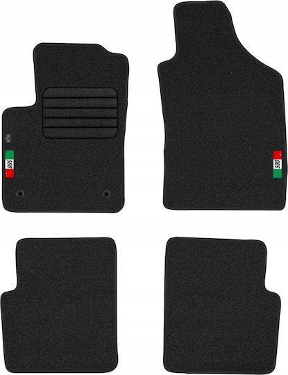Me Premium Set Front and Back Car Mats 4 Pieces for Fiat 500 Black