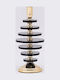 Glass Candle Holder In Gold Colour 12x27cm