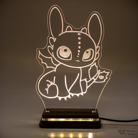 World of Wood LED Kinder Tischlampe Bunt 20x14cm