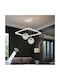 SteweHome Deckenleuchte Eva Doppel Weiß Chrom LED Mit Fernbedienung 45x90cm