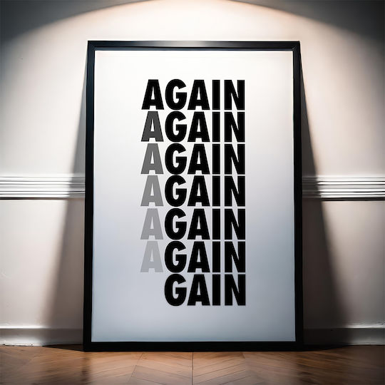 Quote Poster Again Pq168 30cm X 40cm White Wooden Frame