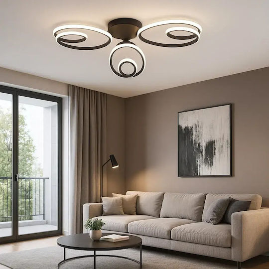 Deckenleuchte Lucca Schwarz Integrierte LED Starke Beleuchtung Dreifach 60x10cm Deckenleuchte Lucca Schwarz Integrierte LED Starke Beleuchtung Dreifach 60x10cm