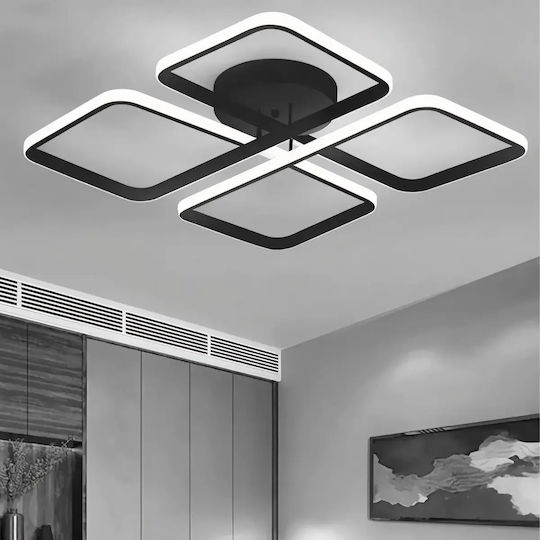 Deckenleuchte Nova Schwarze Moderne Integrierte LED Weißer Beleuchtung 50x50x10cm