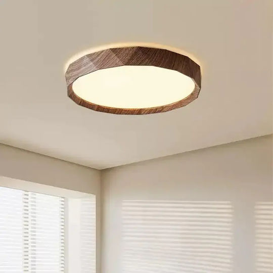 Ceiling Light Antik Wood Dark Walnut Led With Remote Control 40x40x15cm Ceiling Light Antik Wood Dark Walnut Led With Remote Control 40x40x15cm