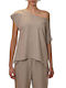 Blouse Women's Blouse Short Sleeve Grey