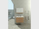Badezimmer Waschtisch-Einheit mit Waschbecken und Spiegel mit Licht Melamina Light Hickory
