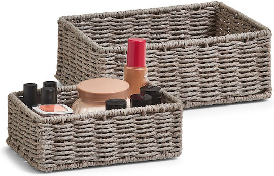 Spitishop Grey Storage Basket 24x18cm 2 Pieces