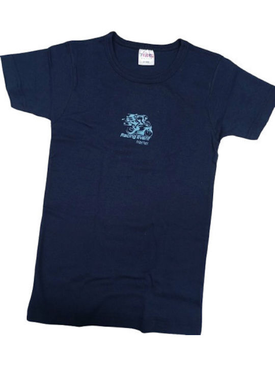 Fridel Petit Kids Underwear Short-sleeved Undershirt Race Event Blue