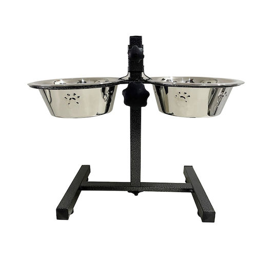 Agility Rostfreier Stahl Futter-Schale mit Gestell 2x