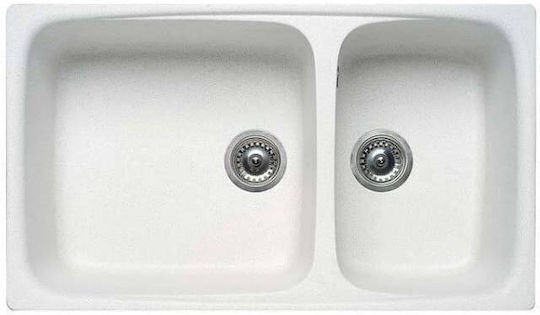 Elleci Chiuvetă De Bucătărie Drop-In Din Granit Lichid M86xL50cm Albă