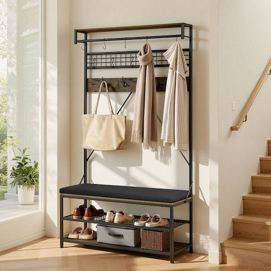 Vevor Hallway Furniture with Hanger Shoe Rack Wardrobe & Bench 40x16x97cm