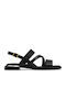 Ariany Strap Δερμάτινα Γυναικεία Σανδάλια Μαύρα