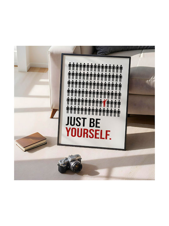 Quote Poster Just Be Yourself Pq185 21cm X 30cm White Wooden Frame