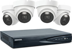 Inkovideo Camera Surveillance System with 4 IP Cameras