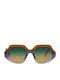 Kuboraum Unisex Sunglasses With Multicolour Horn-Rimmed Frame And Multicolour Gradient Lens