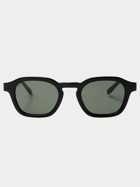 Faos Herren Sonnenbrille mit Schwarzem Horn umrandetem Rahmen und Schwarzem Glas SIKINOS-1