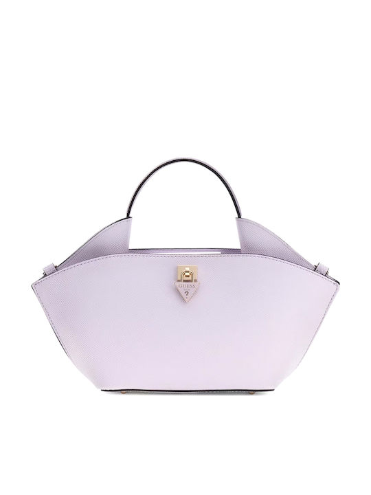 Guess Мини Дамска Чанта Тоут За Ръка Лилава