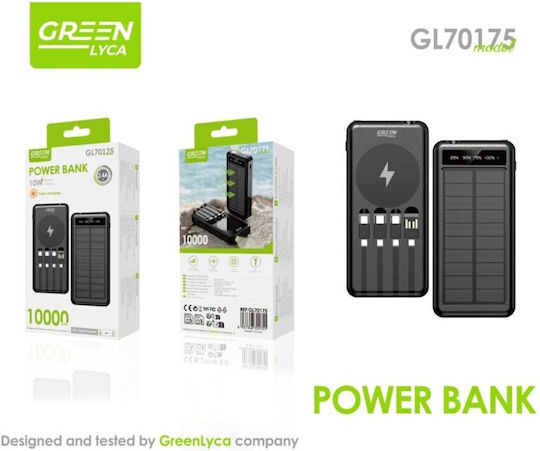 Green Lyca GL70175 Ηλιακό Power Bank 10000mAh 10W Μαύρο
