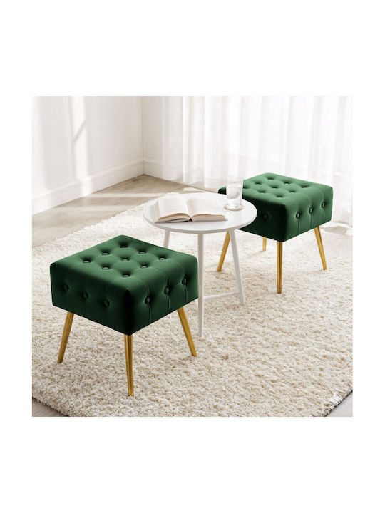 Living Room Stools Upholstered with Green Velvet 40x40x42cm