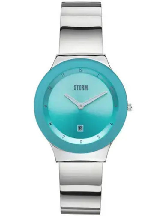 Storm Womens Battery Watch With Turquoise Metal Bracelet