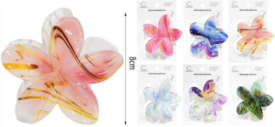 Multicolour Flower Hair Claw Clip 8 Cm – 6 Colours 1 Piece